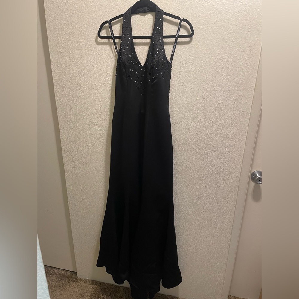 Vintage Y2K Morgan & Co. Black Beaded Prom Dress